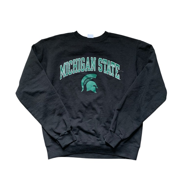 Champion Black Michigan State Crewneck Sweatshirt M - Picture 1 of 6